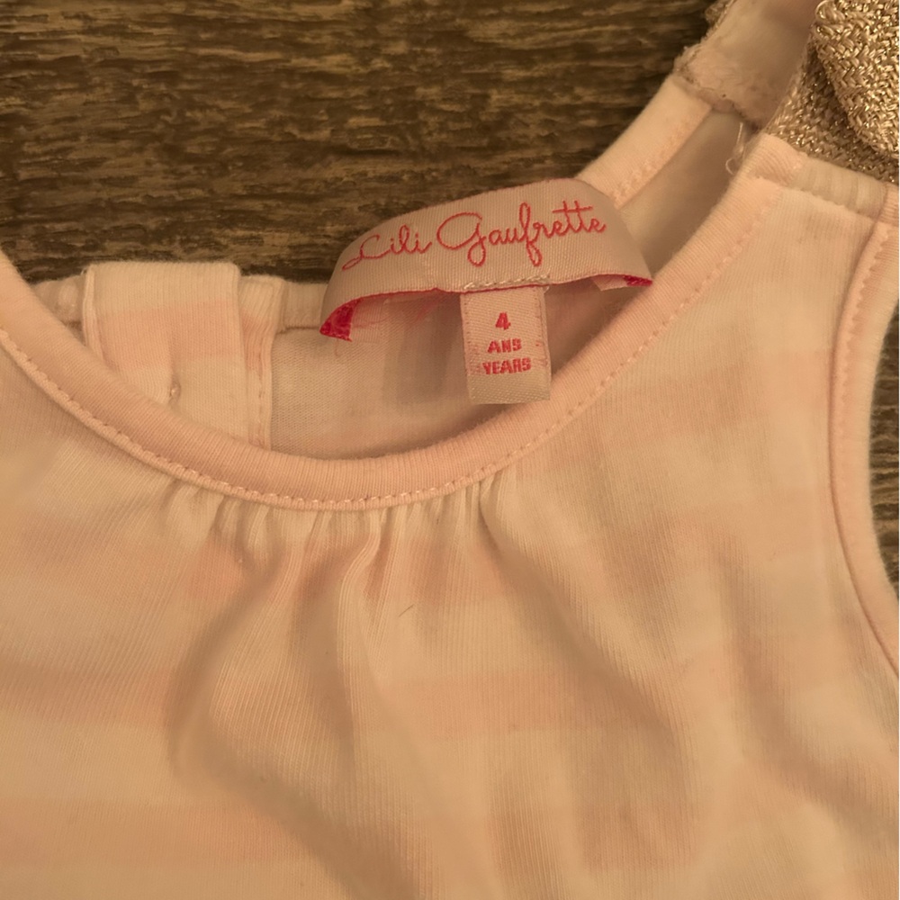Lili Gaufrette Girls' Pink Stripe Dress